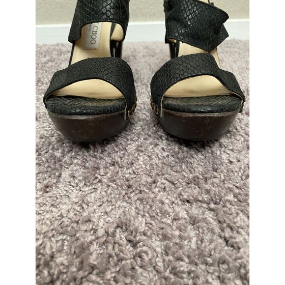 JIMMY CHOO Black Suede Studded Heeled Slide Ons Size 9 - Picture 3 of 16
